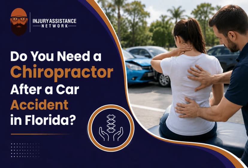 Chiropractor examining a patient after a car accident in Florida for neck and back pain
